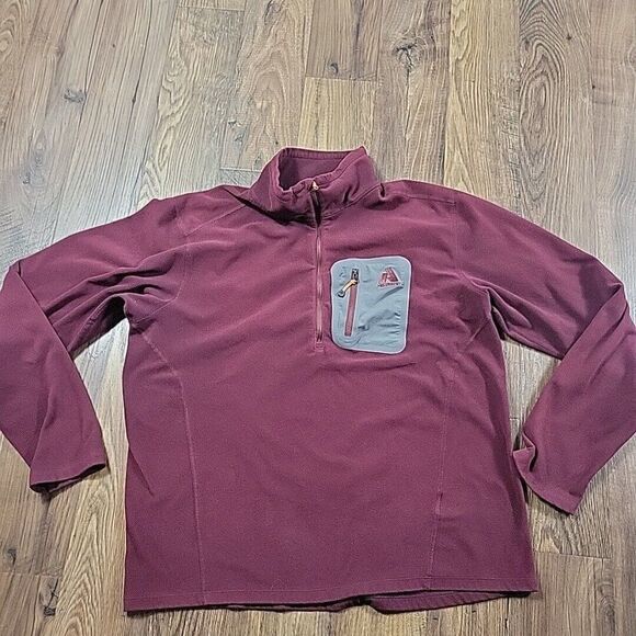 First Ascent Eddie Bauer Sweatshirt Fleece Mens Large Purple Pullover 1/4 Zip - Picture 1 of 7